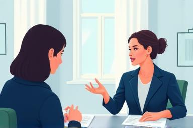 Person practicing for an interview