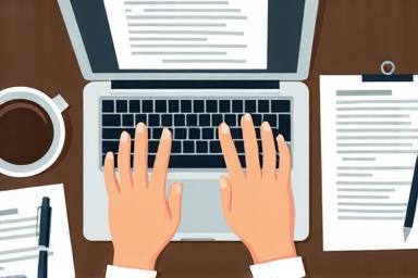 Person writing a CV